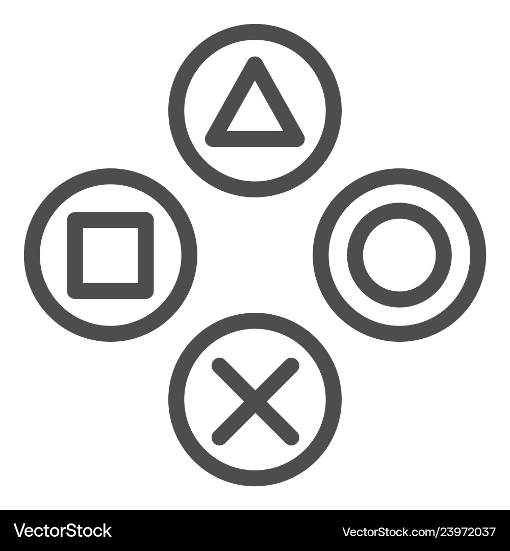 Joystick buttons line icon game console Joystick buttons line icon game console vector image