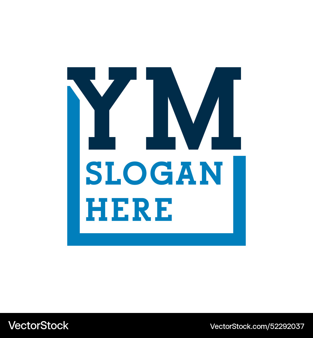 Minimal initials logo letters y and m ym initial Vector Image