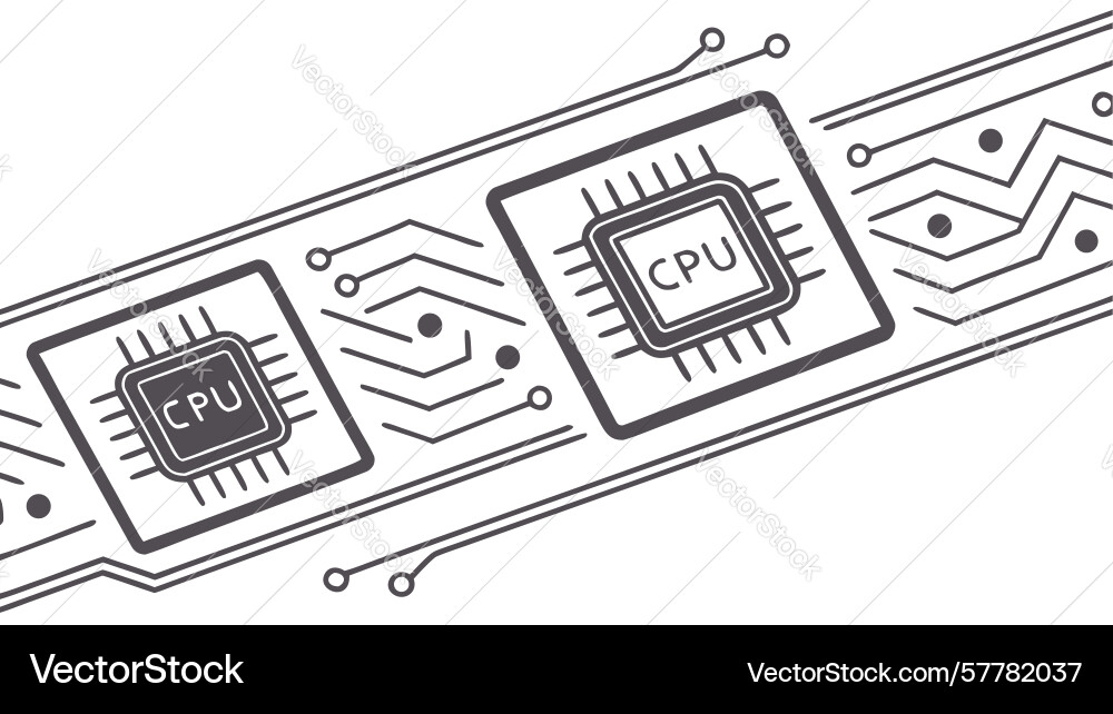 Multiple cpu chips on board high-performance vector image