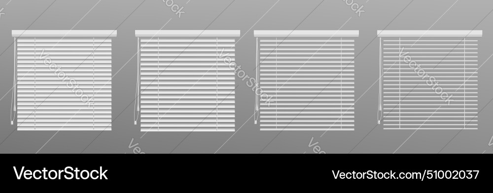 Open and closed window blinds animation set vector image