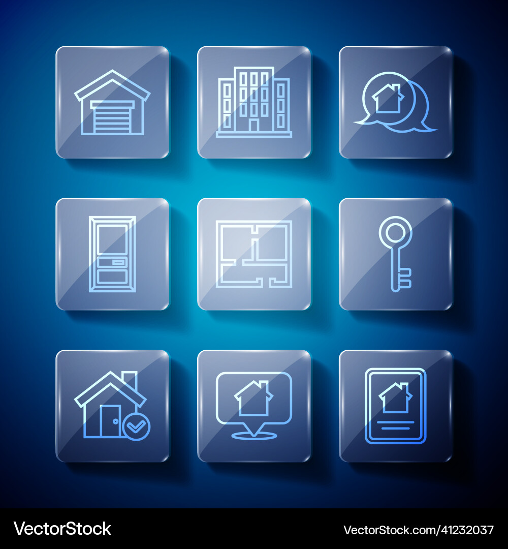 Set line house with check mark location Set line house with check mark location Vector Image