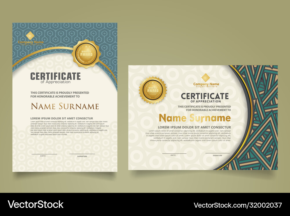 Set modern certificate template with dynamic Set modern certificate template with dynamic vector image