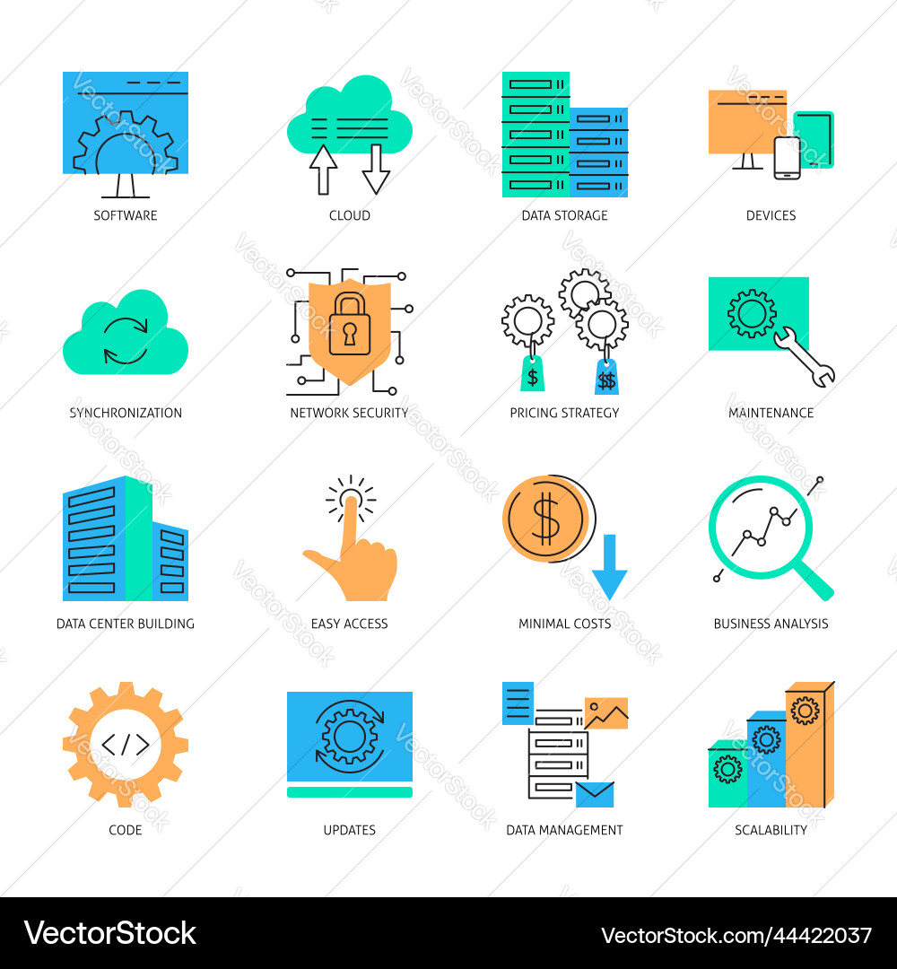 Software Update & Development Icons vector image