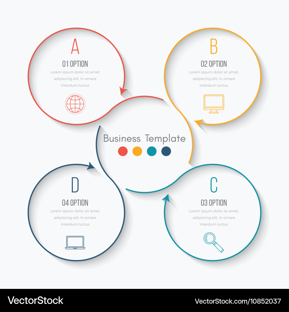 Thin line infographic element vector image