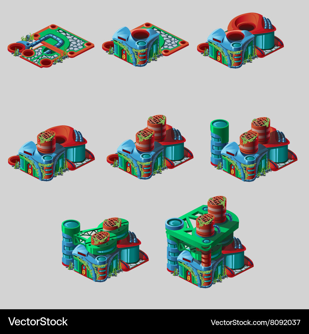 Underwater Structure with Cylinders vector image