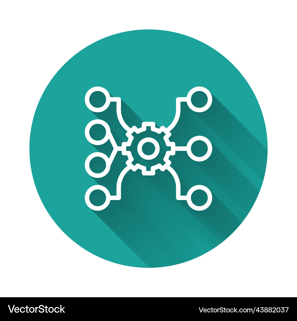 White line neural network icon isolated with long White line neural network icon isolated with long vector image
