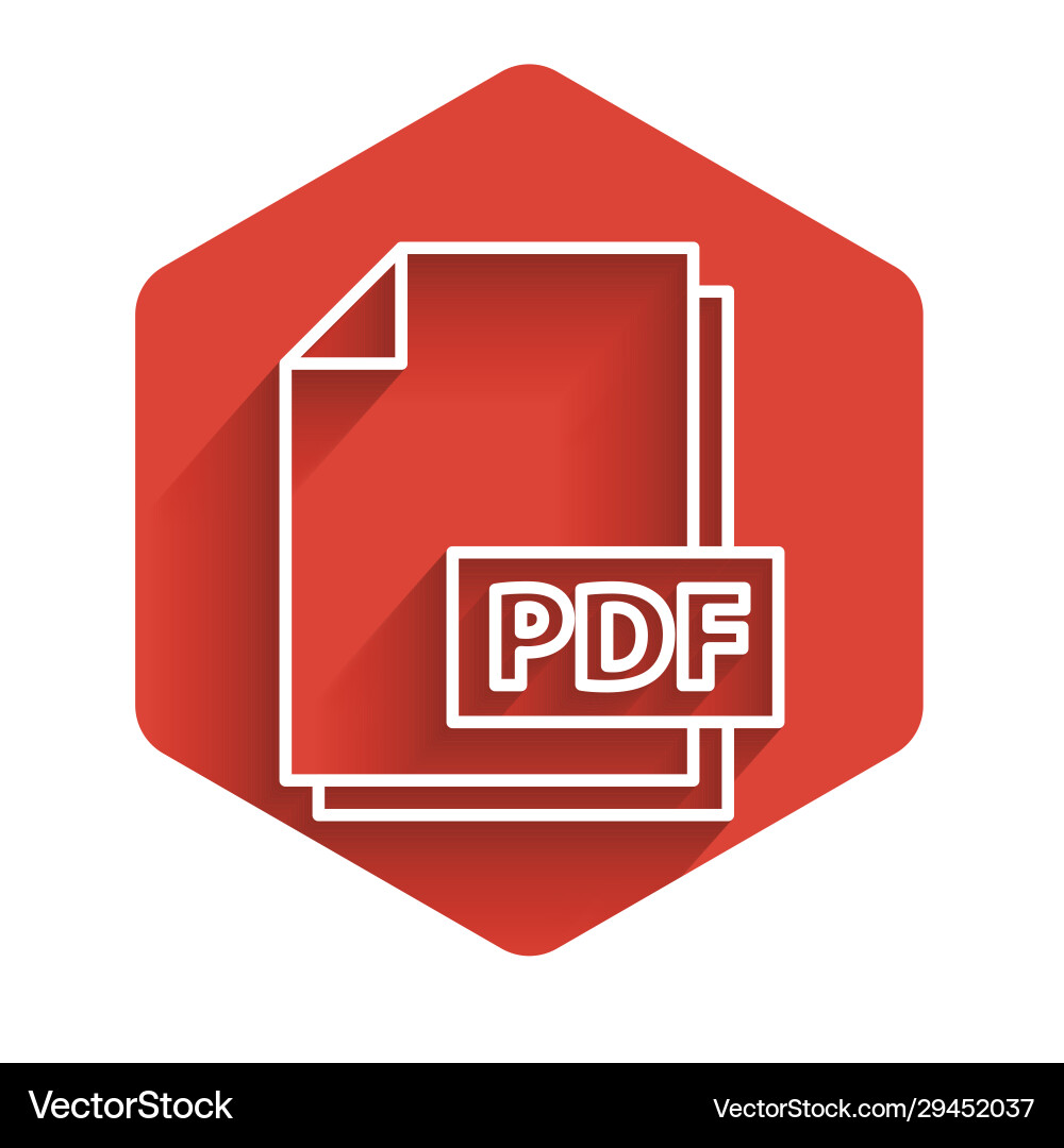 White line pdf file document download button White line pdf file document download button vector image