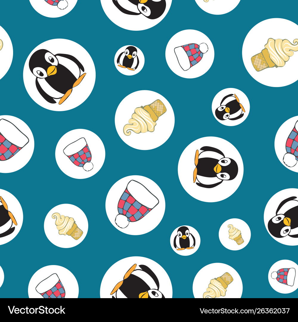 Winter fun repeat pattern collection print Winter fun repeat pattern collection print Vector Image
