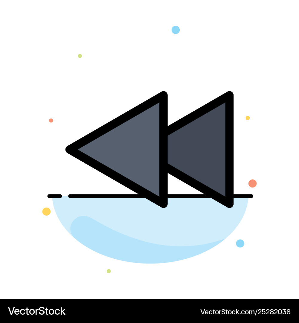Arrow back reverse rewind abstract flat color Arrow back reverse rewind abstract flat color vector image