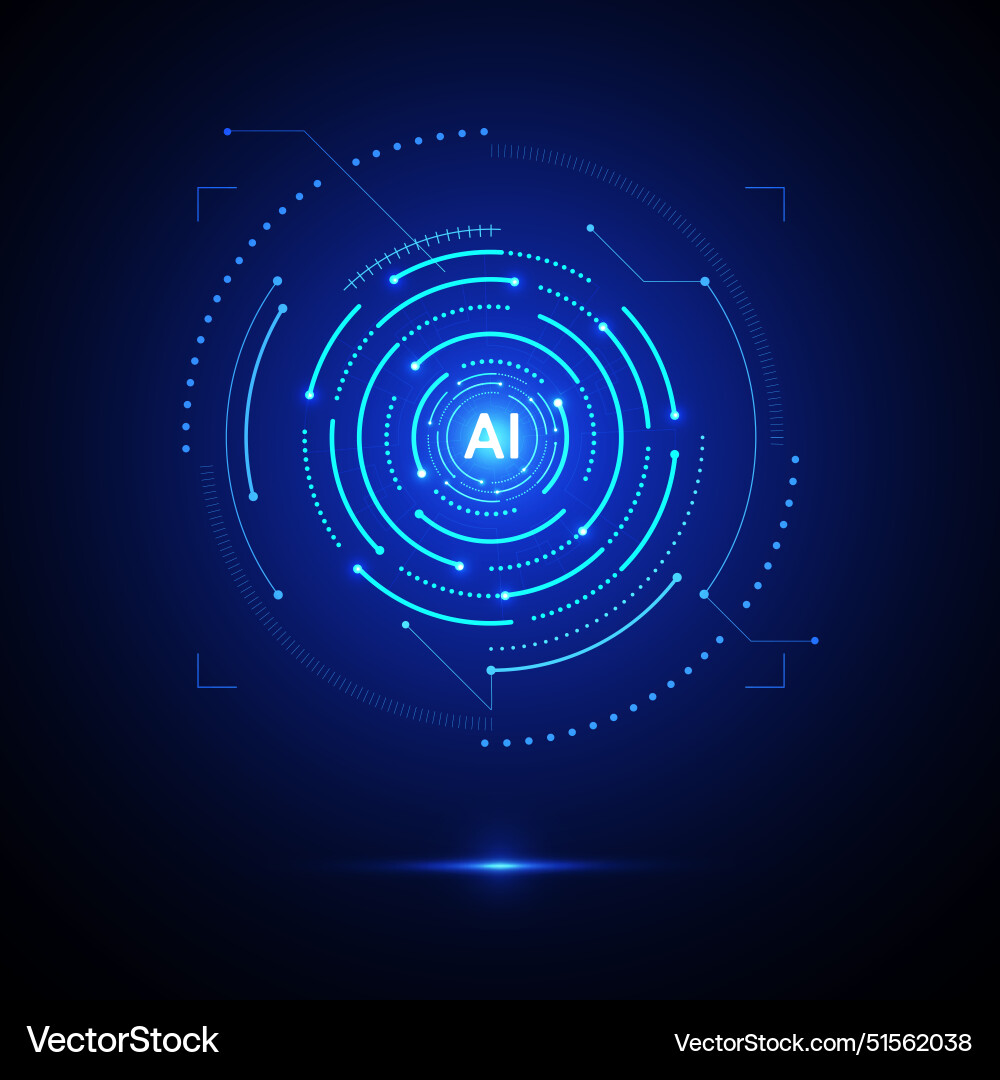 Artificial intelligence circuit line style Artificial intelligence circuit line style vector image