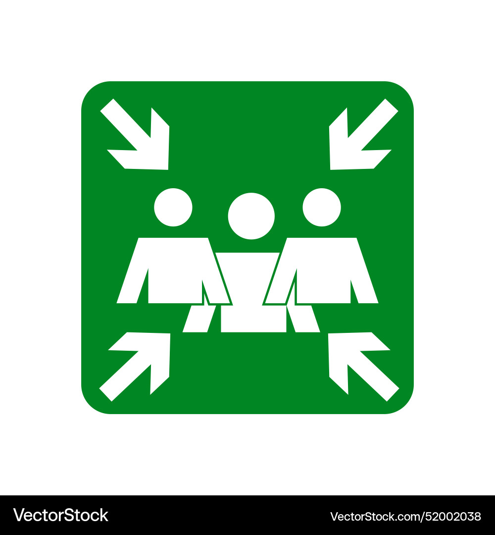 Assembly point symbol highlighting emergency Assembly point symbol highlighting emergency vector image