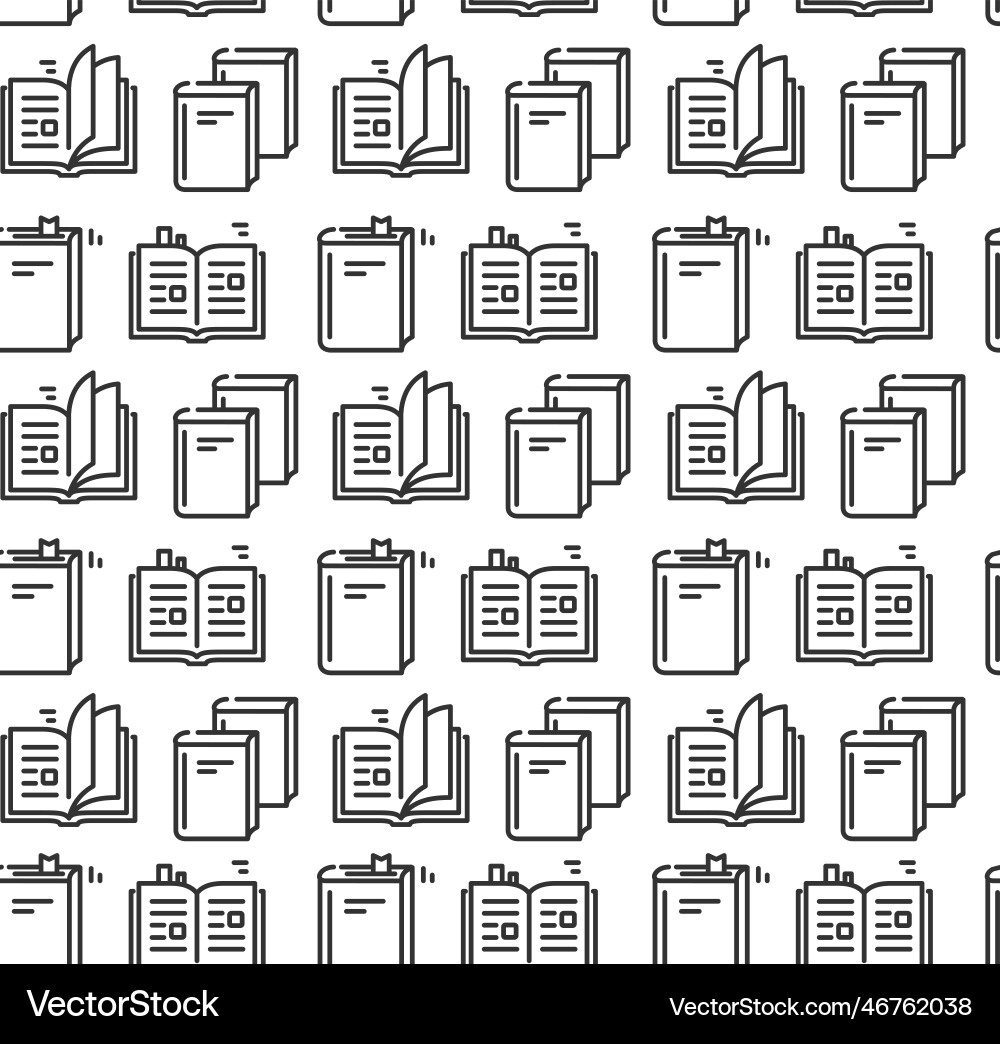 Book store thin line seamless pattern background – Royalty-Free Vector ...
