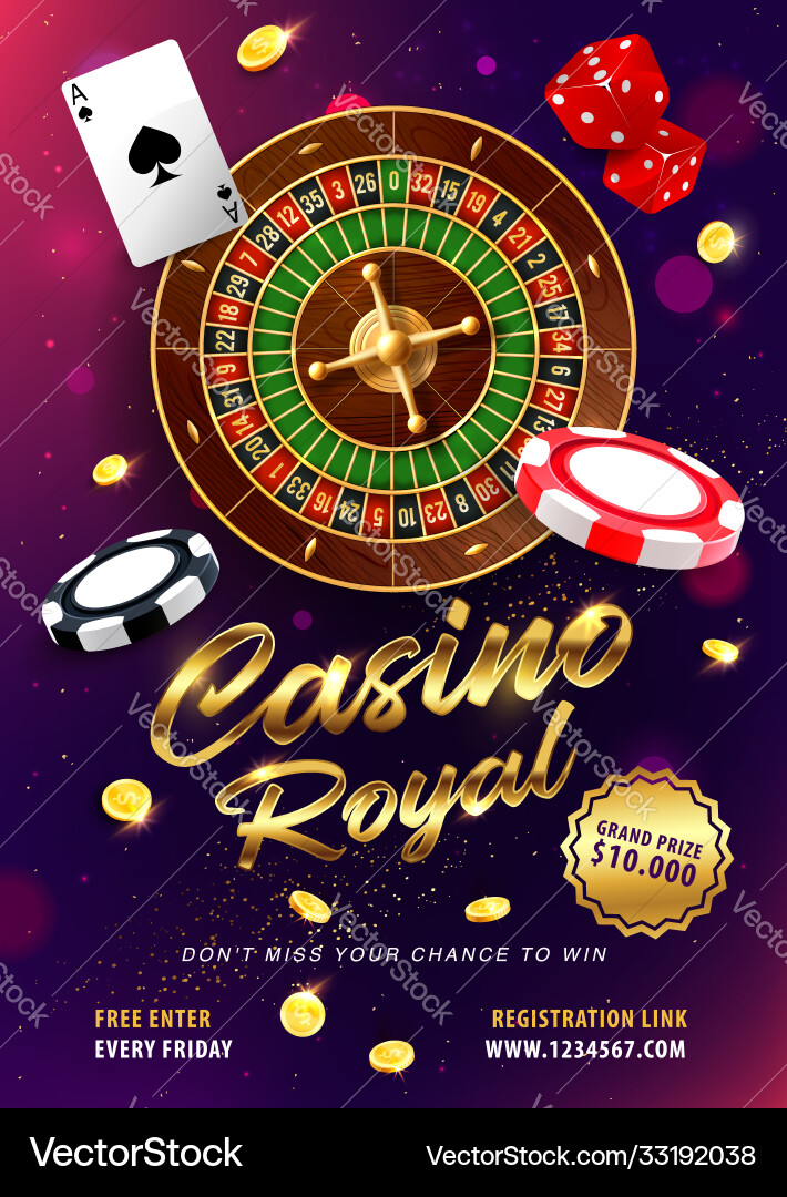 Casino Roulette gewinnt realistisches Banner Casino Roulette gewinnt realistisches Banner vektorbild