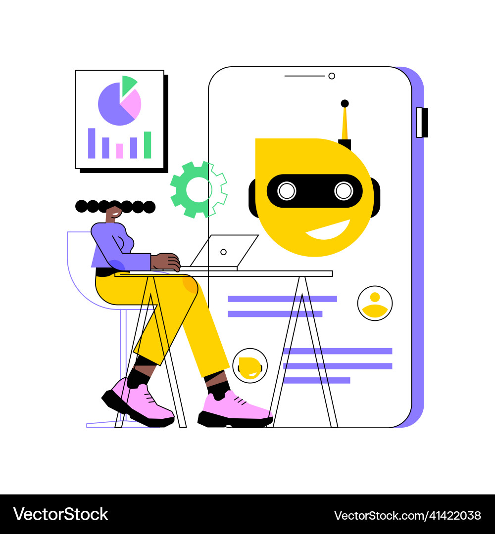 Chatbot development platform abstract concept Chatbot development platform abstract concept vector image