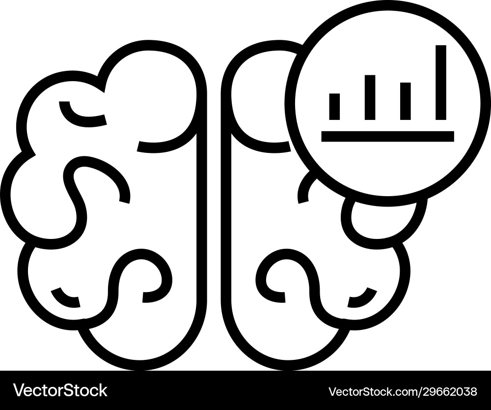 Creating chart line icon concept sign outline Vector Image