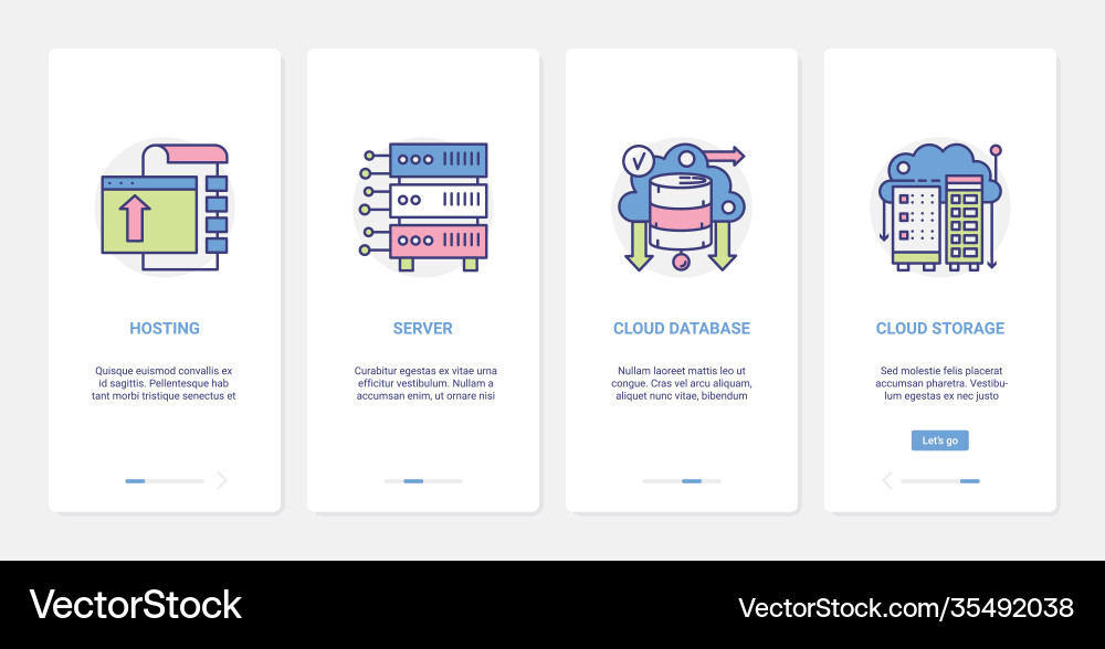 Data cloud storage internet technology ux ui vector image