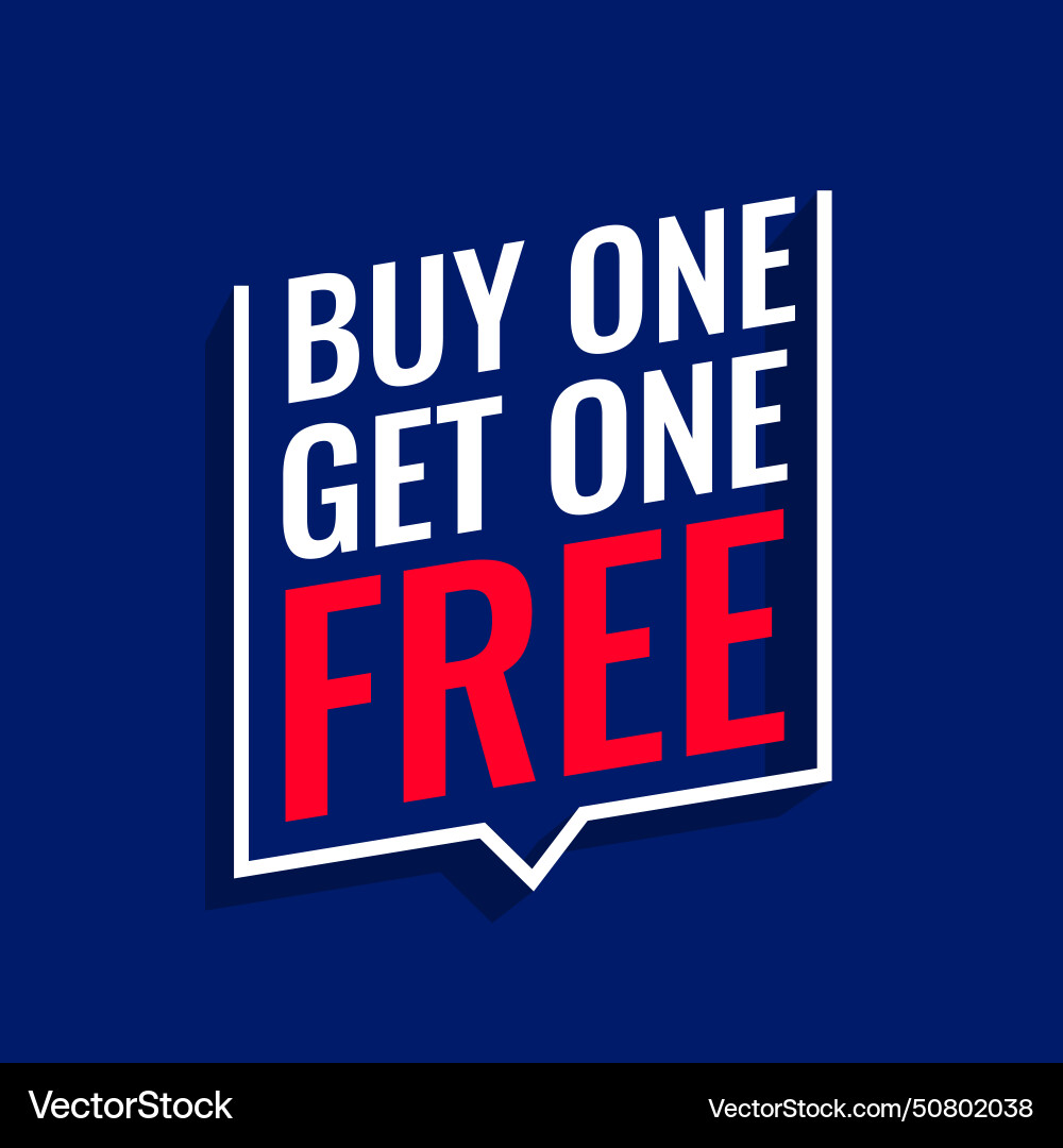 Flat style buy one get one free discount coupon Vector Image Flat style buy one get one free discount coupon Vector Image