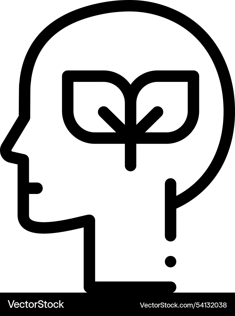 Head icon thin linear style design isolated Vector Image