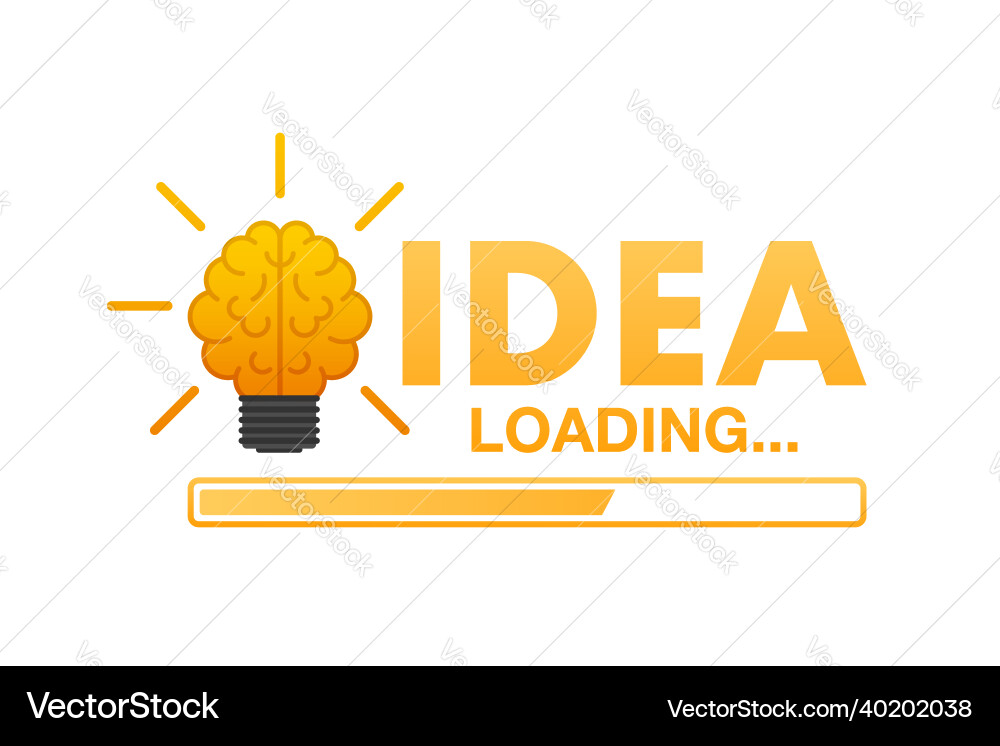 Idea loading concept with brain processed Idea loading concept with brain processed vector image