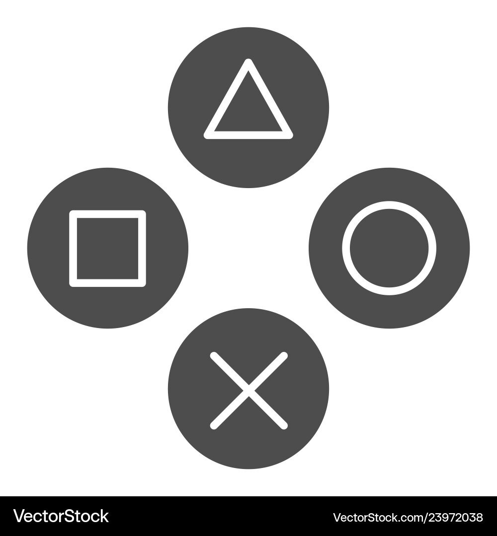 Joystick buttons solid icon game console Joystick buttons solid icon game console vector image