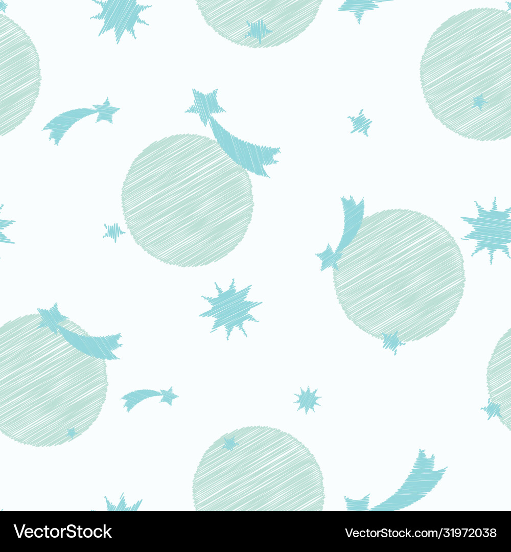 Moons comets and stars seamless pattern Vector Image