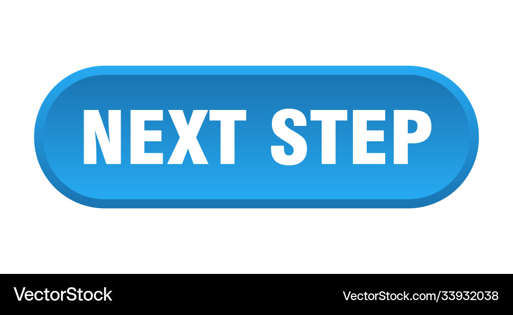 Next step button rounded sign on white background vector image