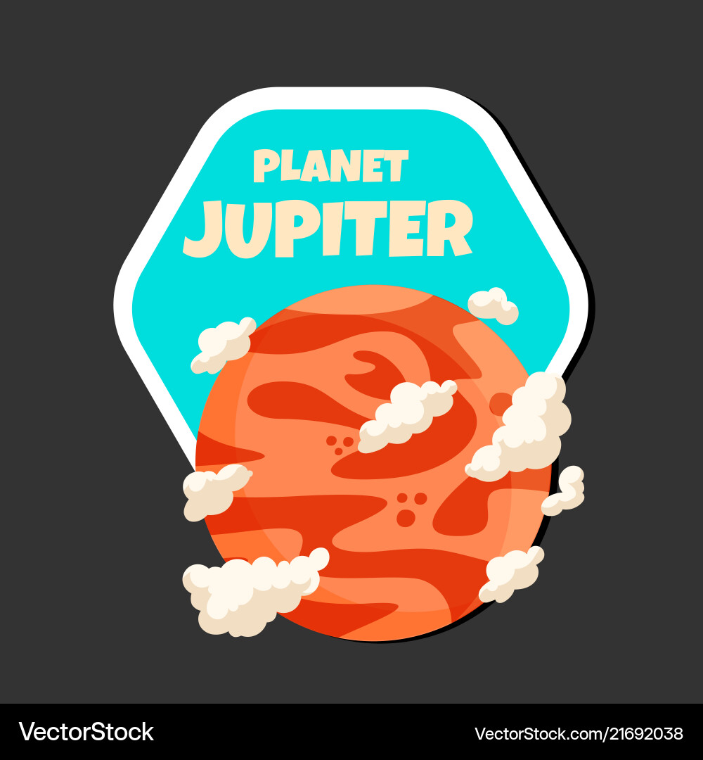 Planet jupiter design hexagon frame background vec Planet jupiter design hexagon frame background vec vector image