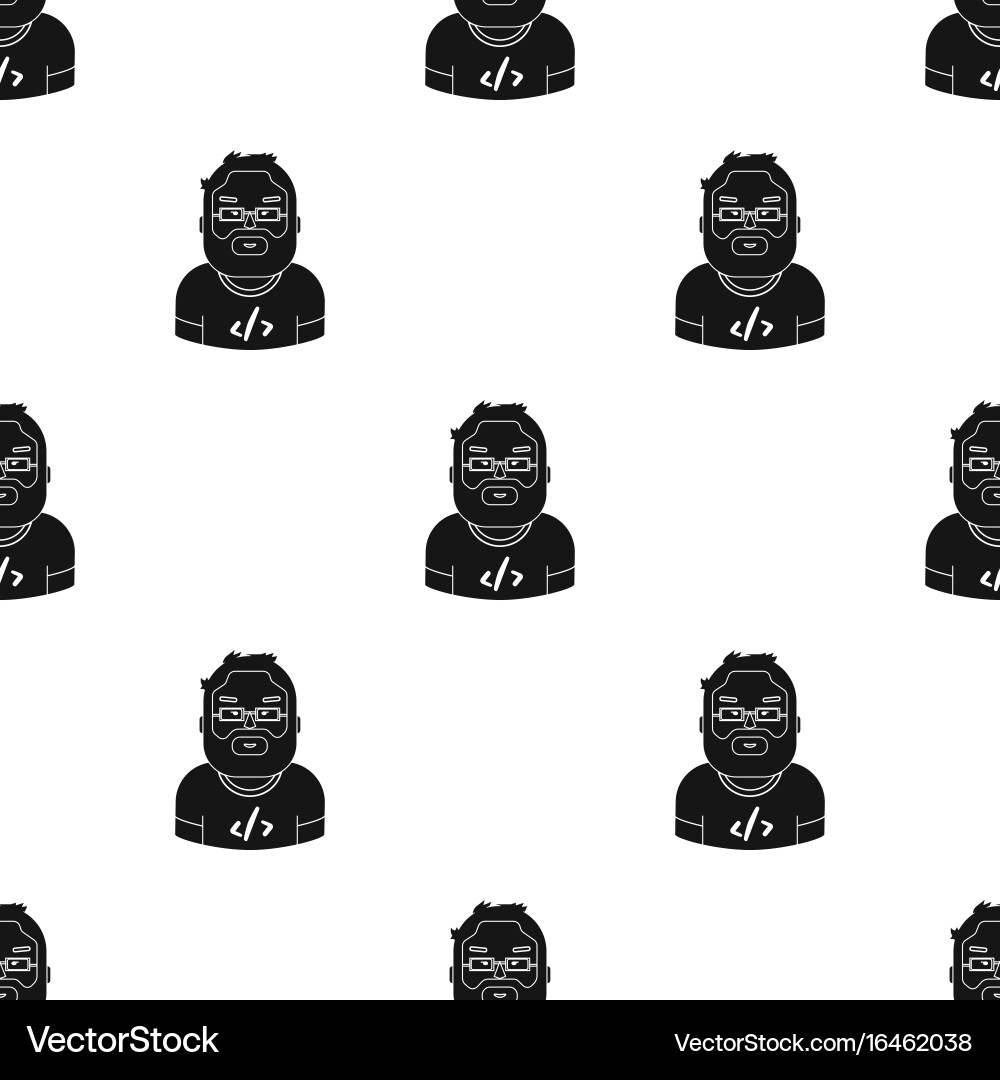 Programmer icon in black style isolated on white vector image