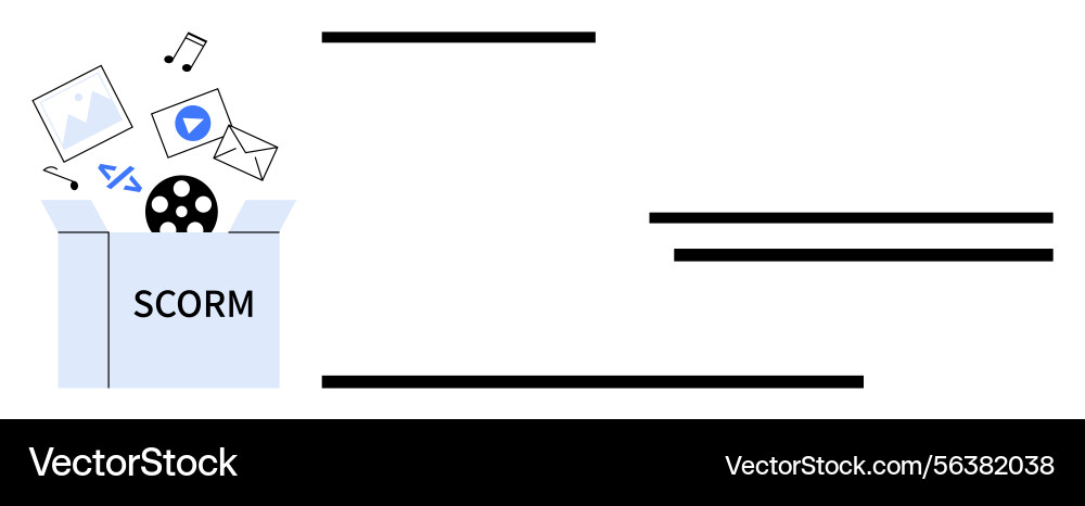 Scorm package box with multimedia files Scorm package box with multimedia files vector image