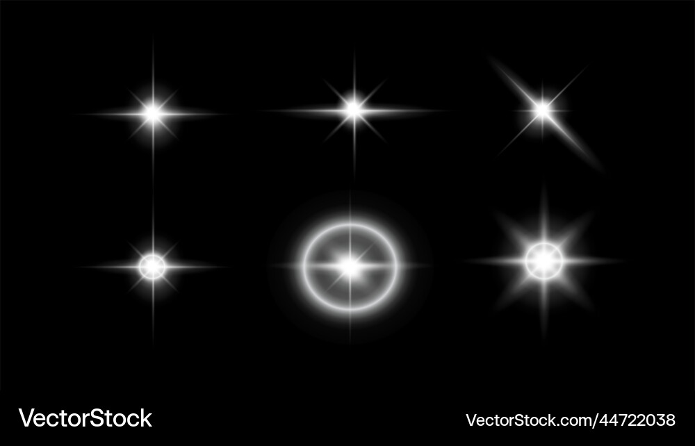 Set of flare light background glow isolate Set of flare light background glow isolate vector image