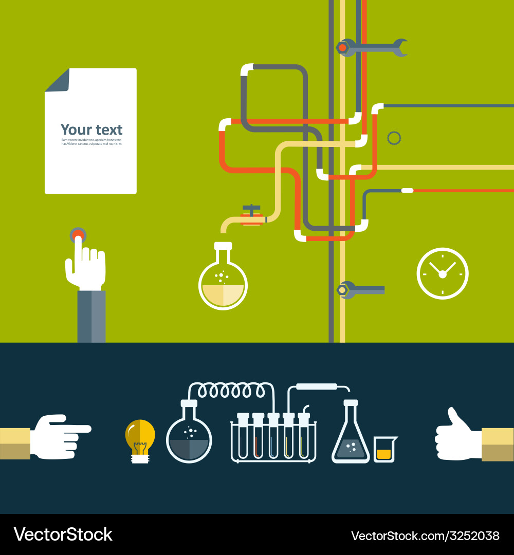Set of flat design icon for experiment vector image