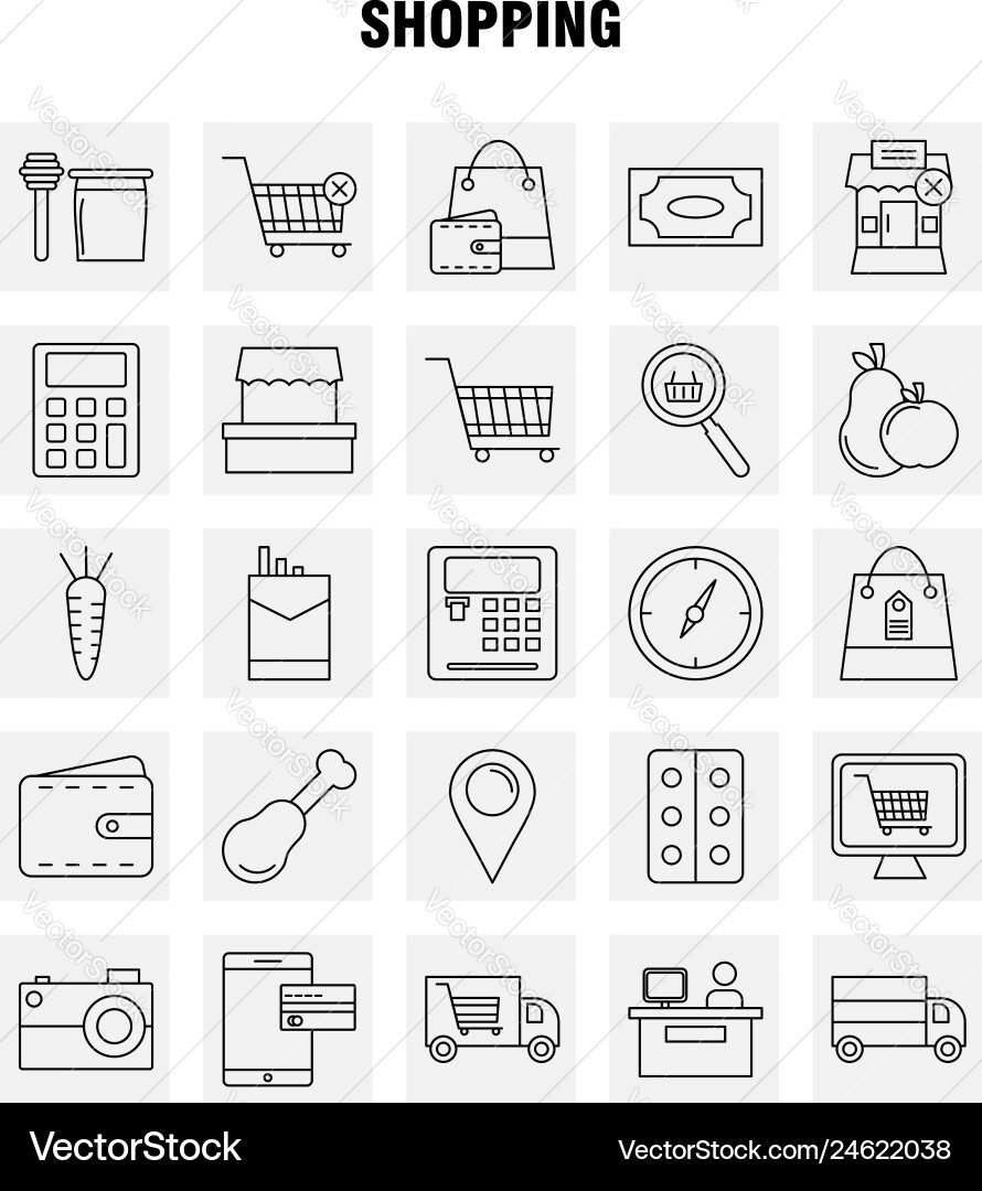 Shopping line icon for web print and mobile uxui Shopping line icon for web print and mobile uxui vector image