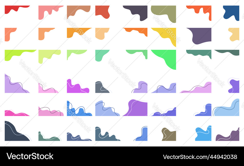 Side abstract shape elements set collection Side abstract shape elements set collection vector image