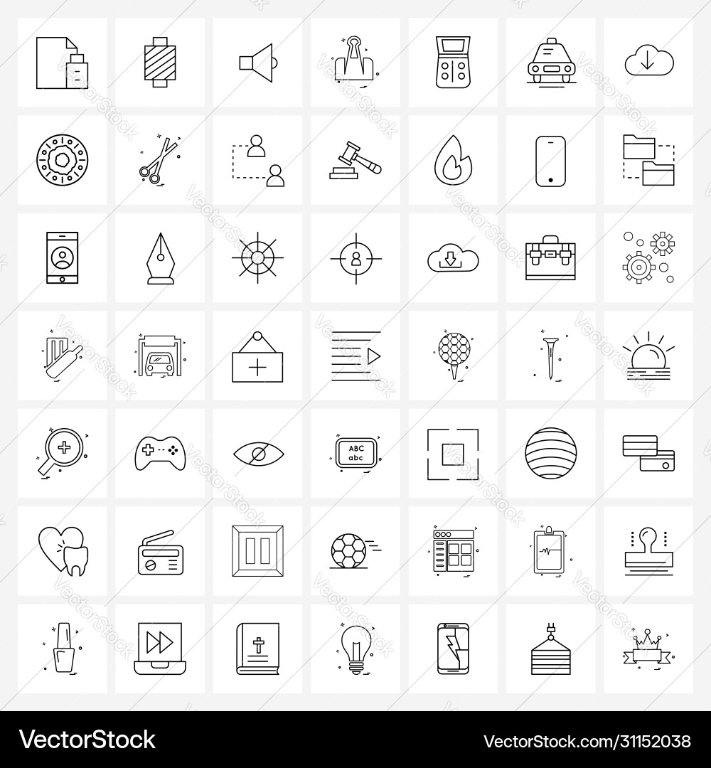 Simple set 49 line icons such as mirror doc Vector Image