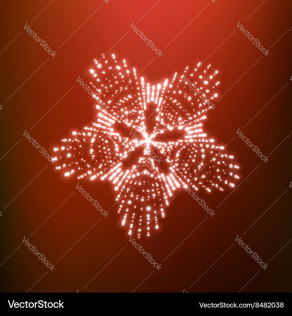 Star consisting of points 3d grid design vector image