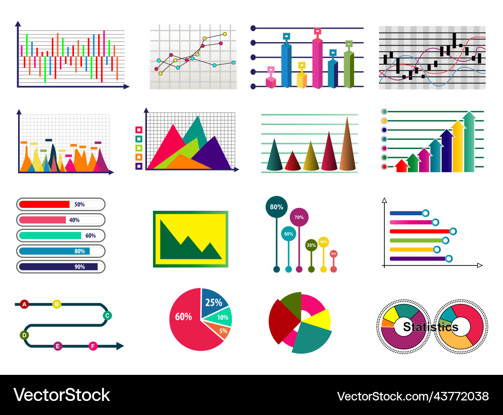 Statistic diagram chart colorful Statistic diagram chart colorful vector image