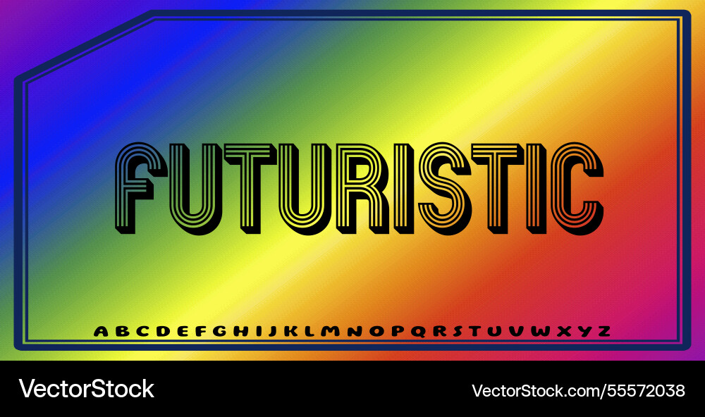 Text effects with editable colors and abstract Vector Image