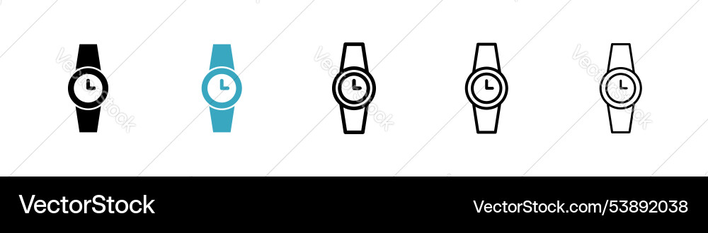 Watch icon set Royalty Free Vector Image - VectorStock
