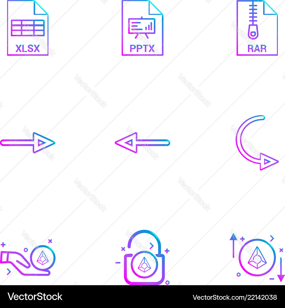 Xlsx excel pptx power point rar compressed vector image