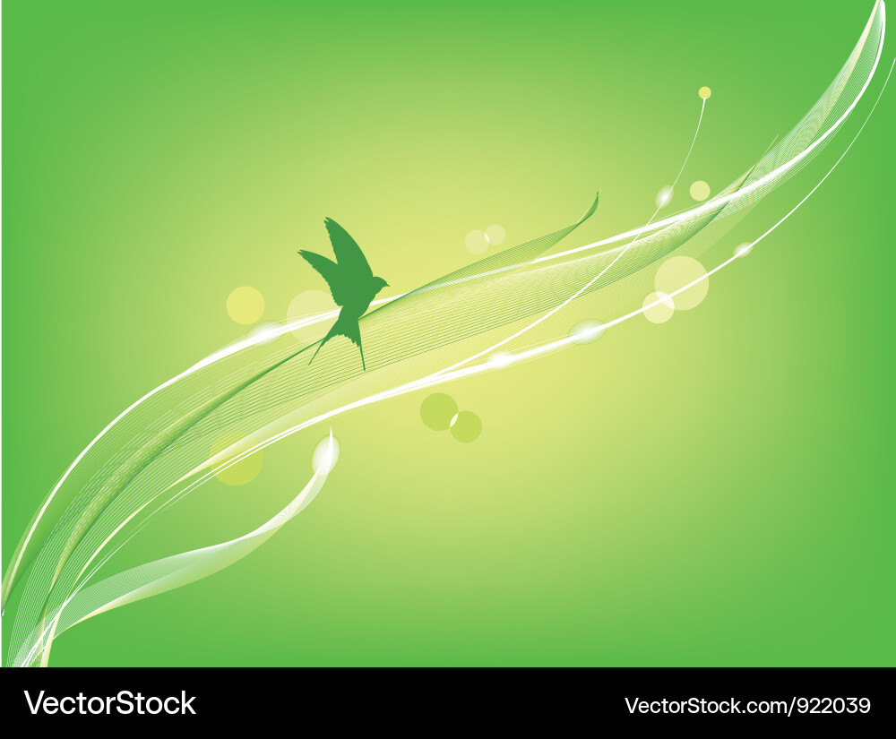 Abstract Bird in Green vector image