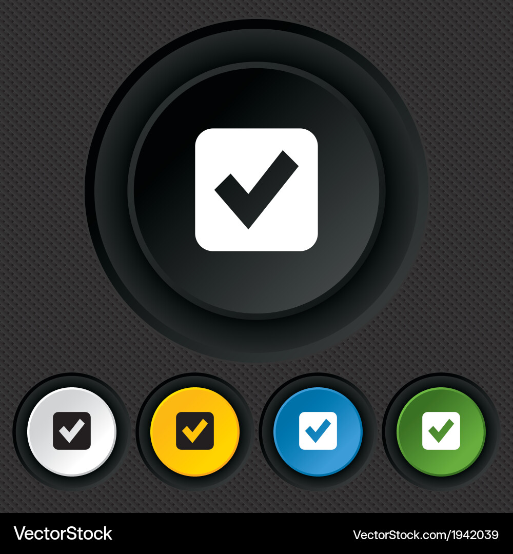 Überprüfen Sie die Zeichenzeichen-Symbol-Checkbox-Taste Vektorbild