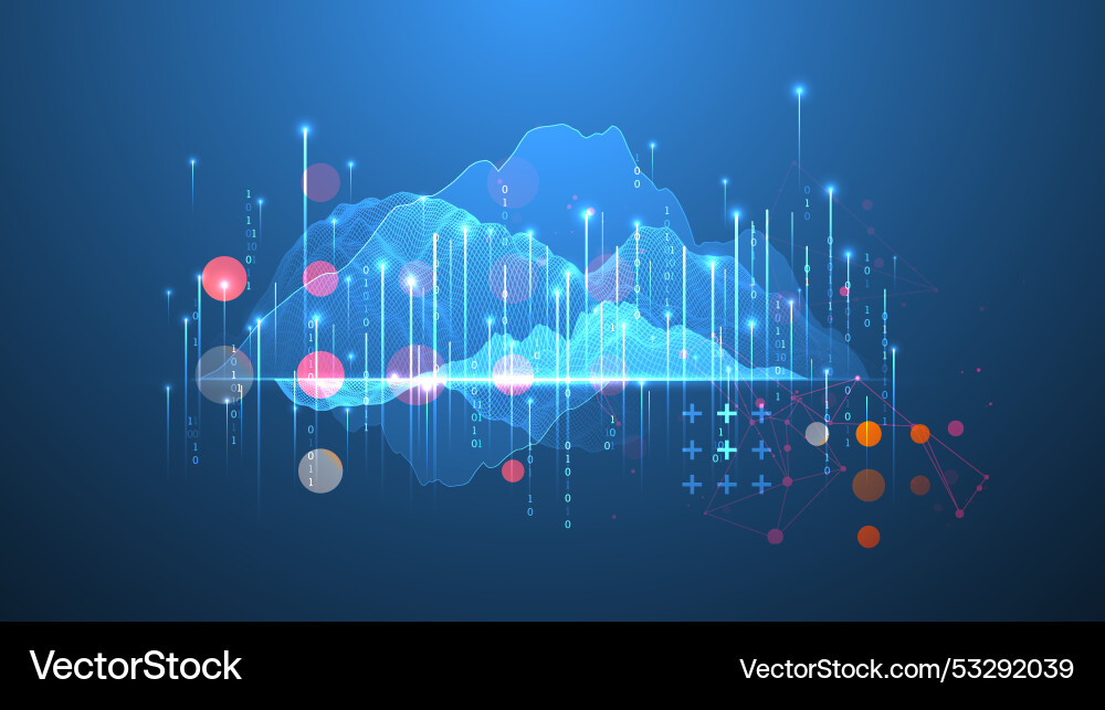 Big data abstract digital futuristic wireframe Big data abstract digital futuristic wireframe vector image