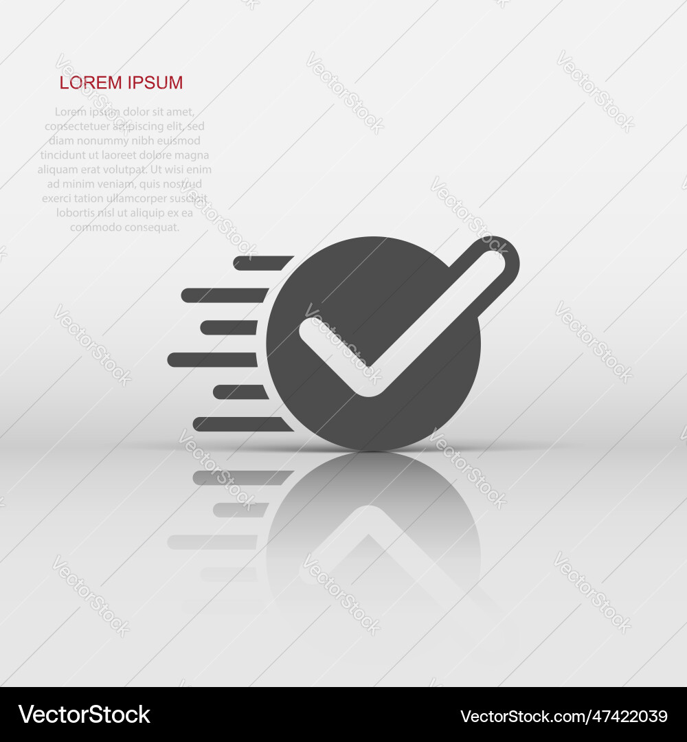 Check mark sign icon in flat style confirm button vector image