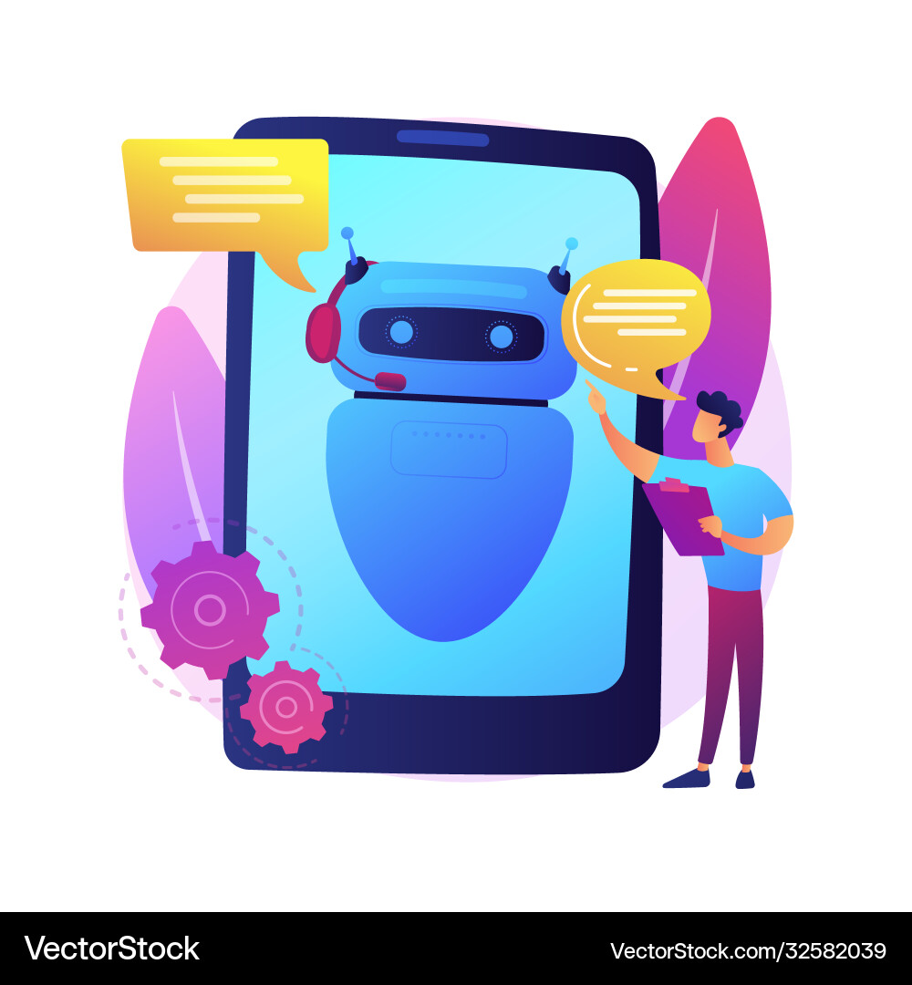 Dialog with chatbot concept metaphor Dialog with chatbot concept metaphor vector image