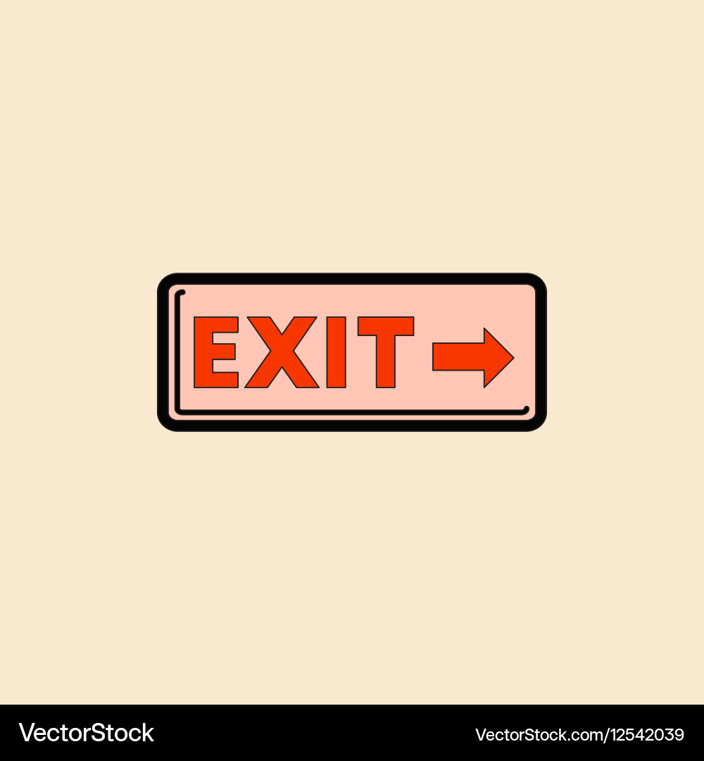 Exit way sign in flat style vector image