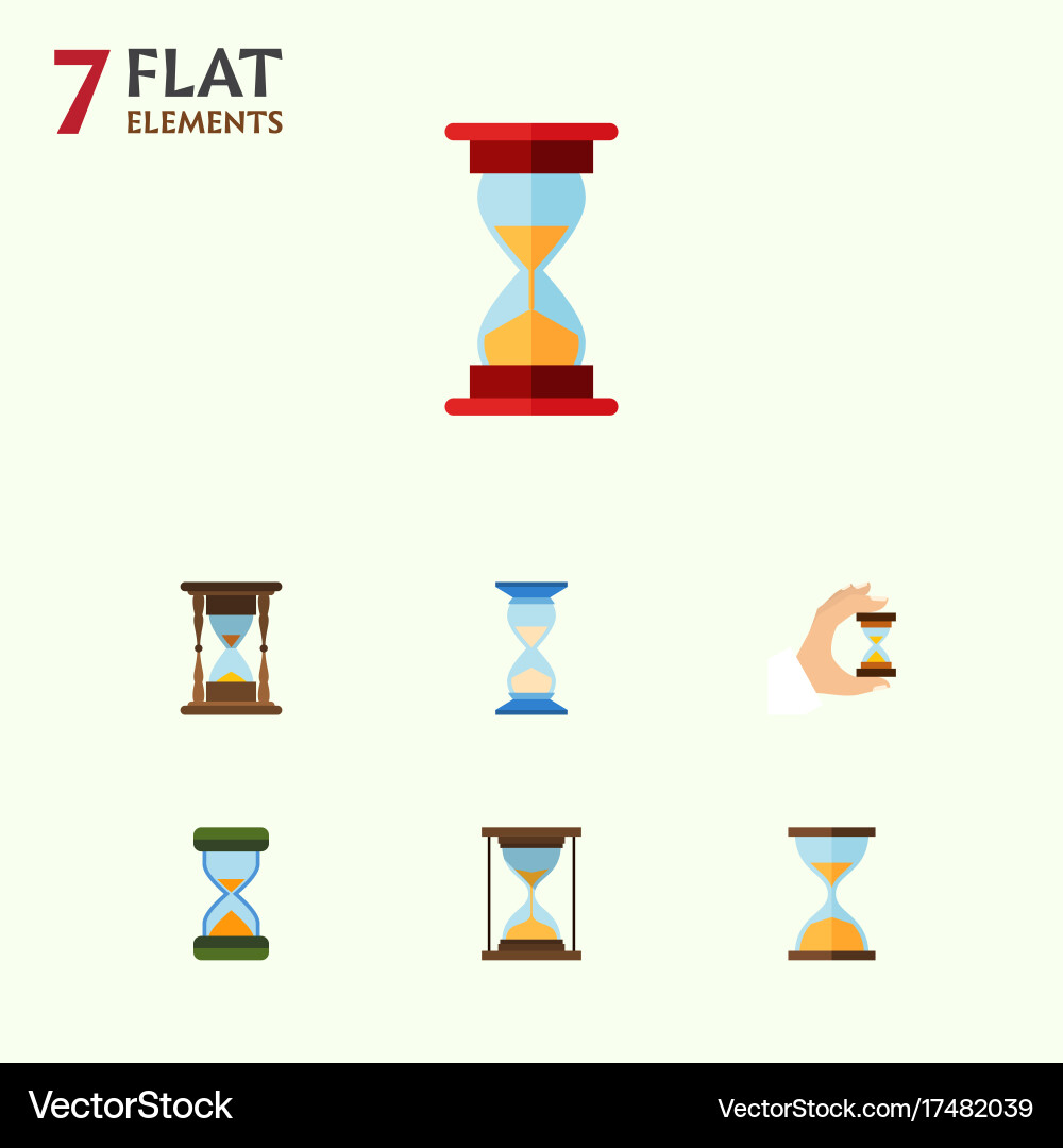 Flat icon hourglass set of loading vector image