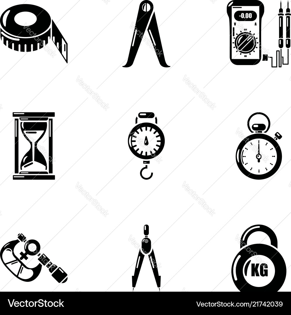 Gravity icons set simple style Gravity icons set simple style Vector Image