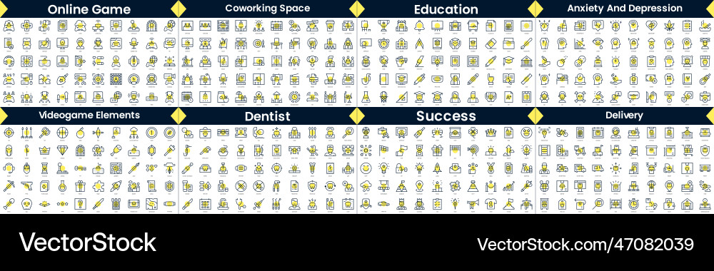 Linear style icons pack in this bundle include vector image