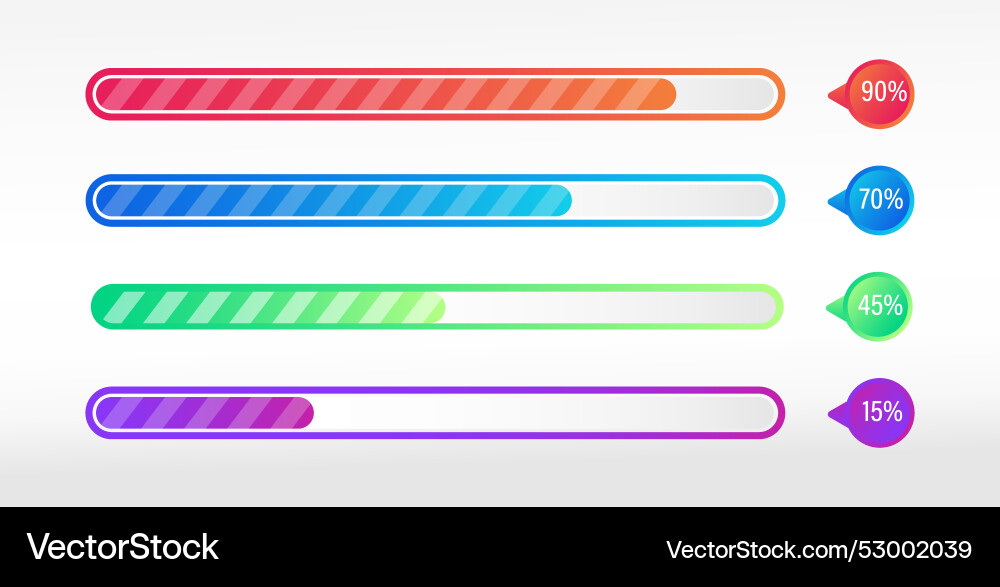Loading indicators set download or load process Loading indicators set download or load process vector image