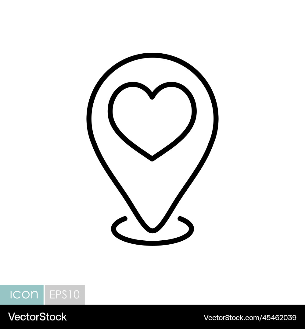 Map pointer with heart icon valentine day symbol vector image
